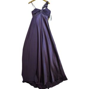 NW Nightway Women's 1 Shoulder Maxi Formal Gown Dress Sleeveless Size 10 Purple